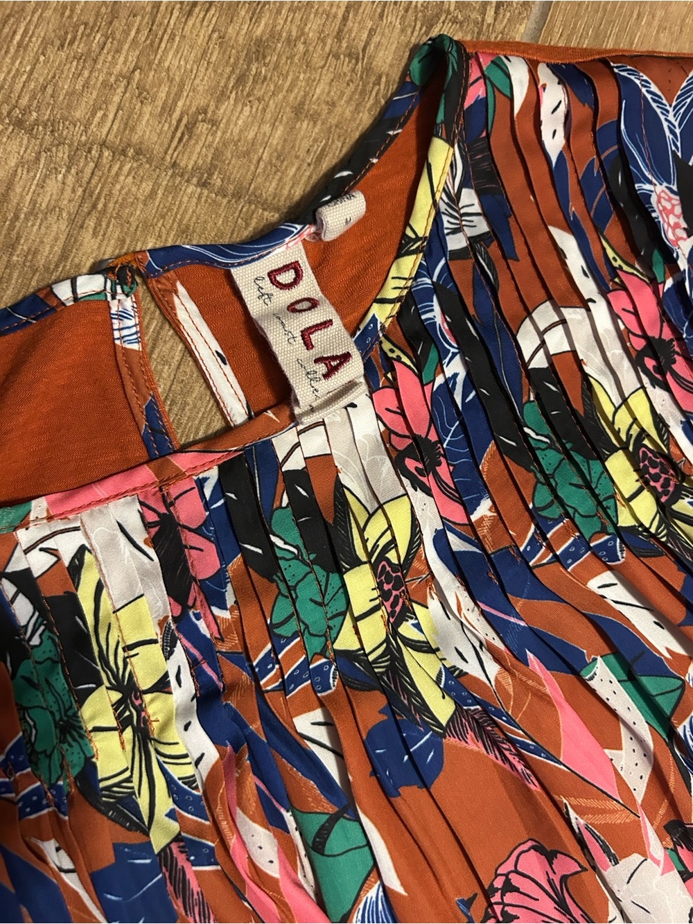 Anthropologie Dolan Short Sleeve Top Blouse Women Size Medium Orange Multicolor - Picture 3 of 4